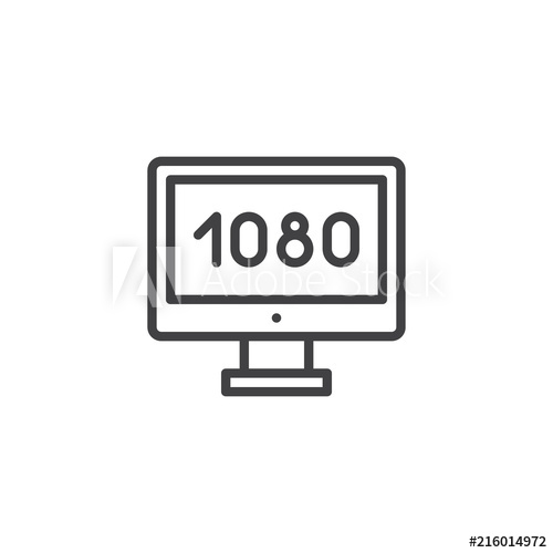 500x500 Widescreen Tv Outline Icon Linear Style Sign For Mobile Concept