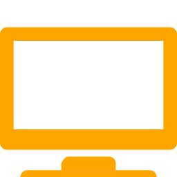 256x256 Free Orange Widescreen Tv Icon