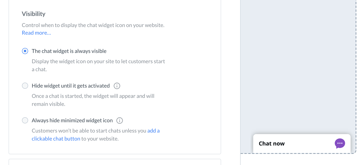 1540x700 Chat Widget Visibility Livechat Help Center