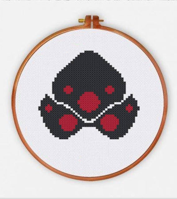 570x641 Pdf Pattern Small Widowmaker Icon Overwatch Cross Stitch Etsy