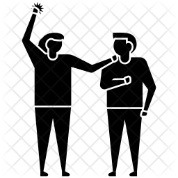 256x256 Quarreling Husband Wife Icon Of Glyph Style