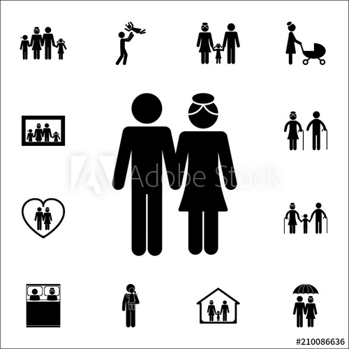 500x500 Husband And Wife Icon Detailed Set Of Family Icons Premium