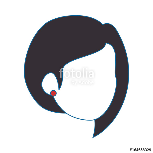 500x500 Isolated Cute Wife Face Icon Vector Illustration Graphic Design