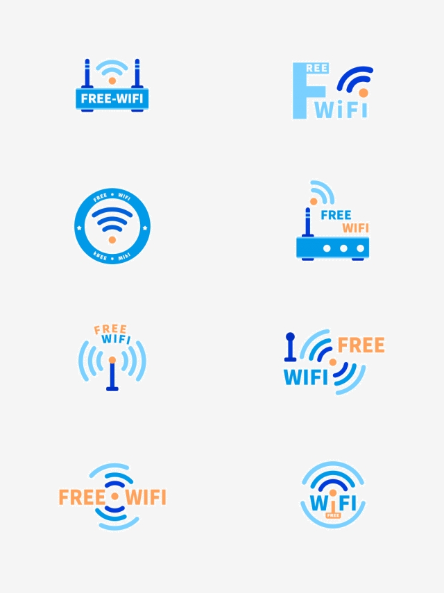 640x855 Creative Blue Free Wireless Network Wifi Icon Sticker, Blue