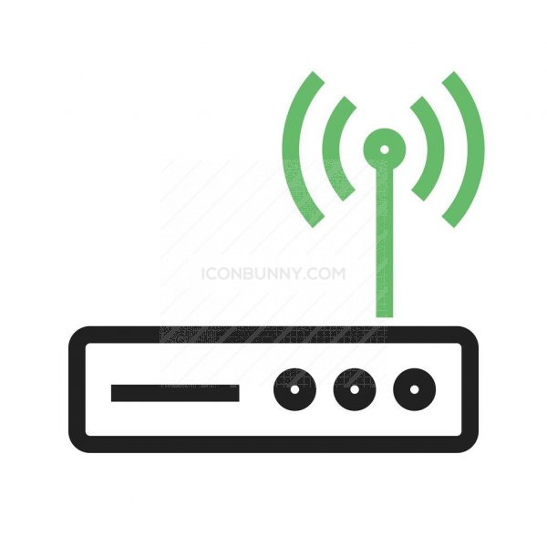 600x600 Wifi Router Line Green Black Icon