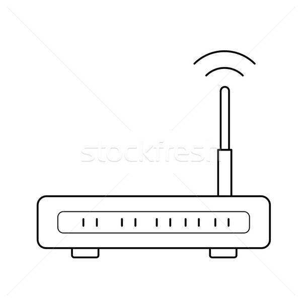 600x600 Wifi Router Line Icon Vector Illustration Andrei Krauchuk