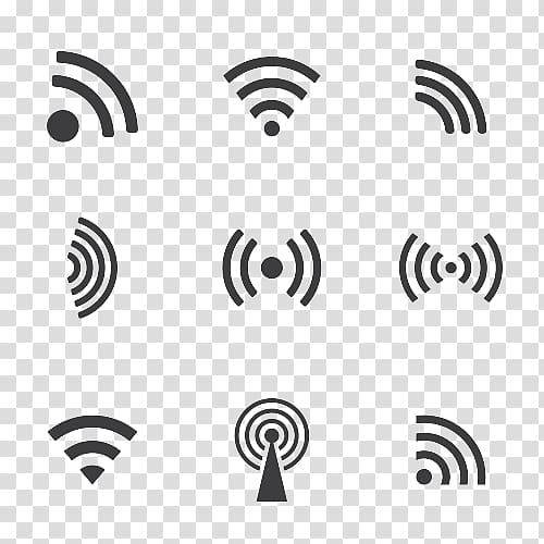 500x500 Assorted Signal Icons, Wi Fi Wireless Icon, Wifi Logo Transparent