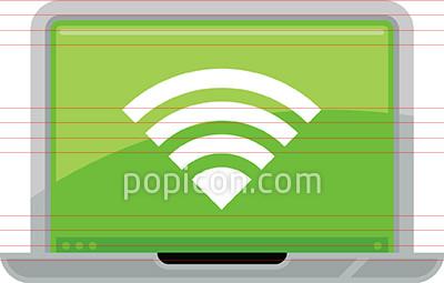 400x255 Laptop Computer With Wifi Signal Icon