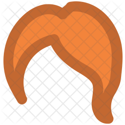 256x256 Wig Icon Of Colored Outline Style