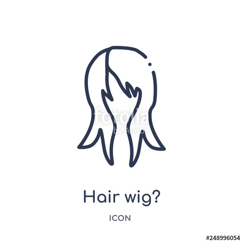 500x500 Hair Wig Icon From Woman Clothing Outline Collection Thin Line