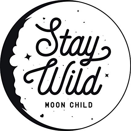 425x425 Simple Black White Stay Wild Calligraphy Cartoon Art