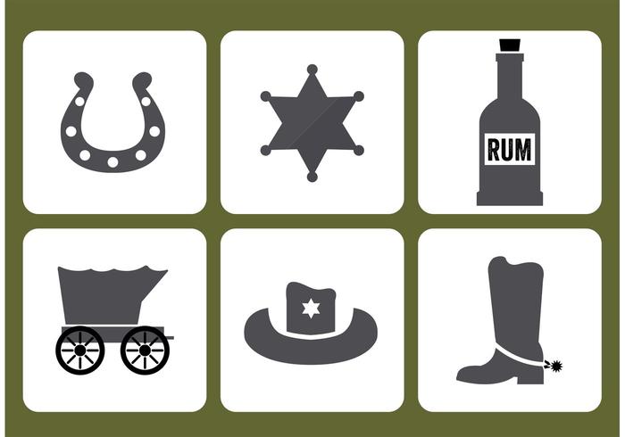 700x490 Old West Icon Vectors