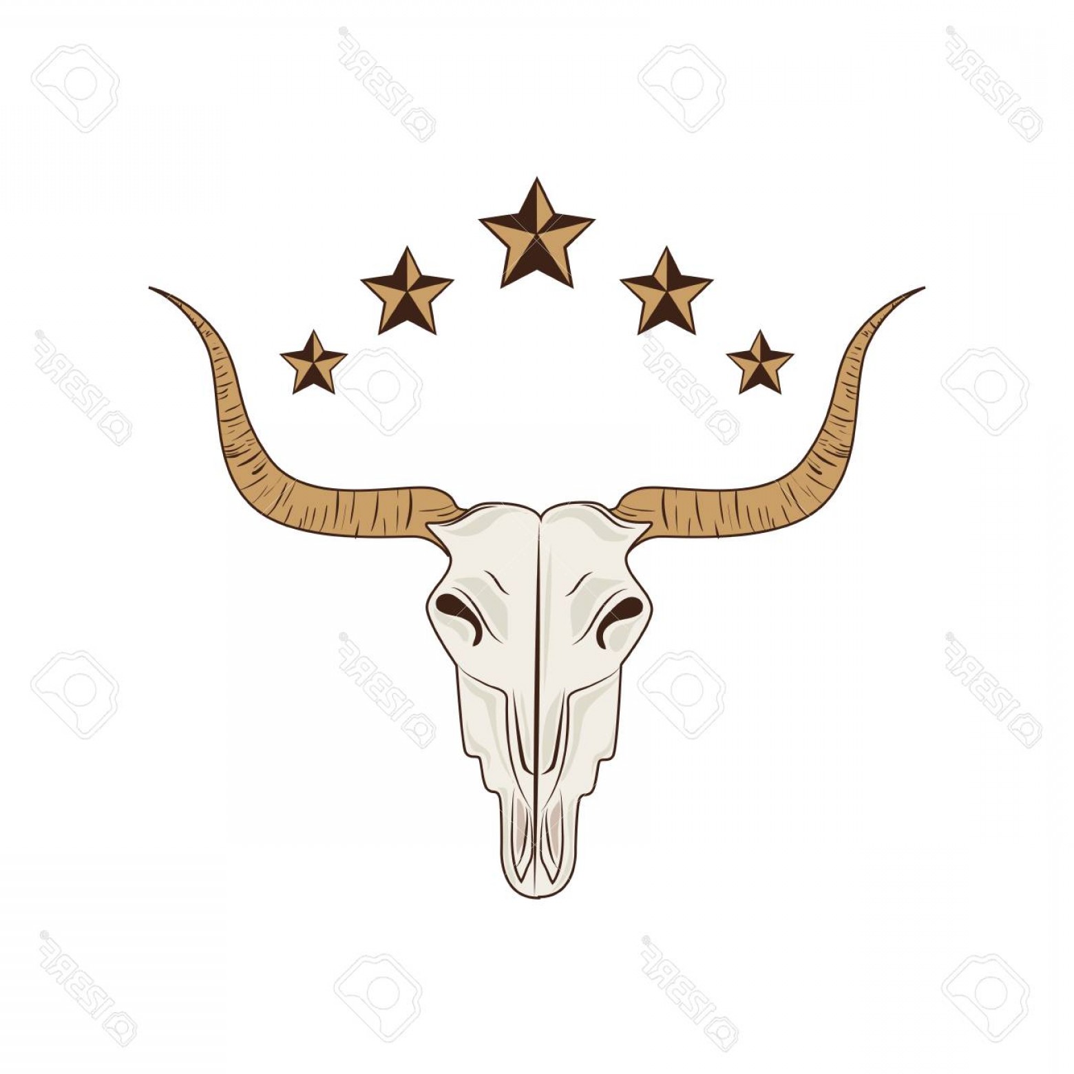 1560x1560 Photostock Vector Bull Skull Wild West Icon Vector Illustration