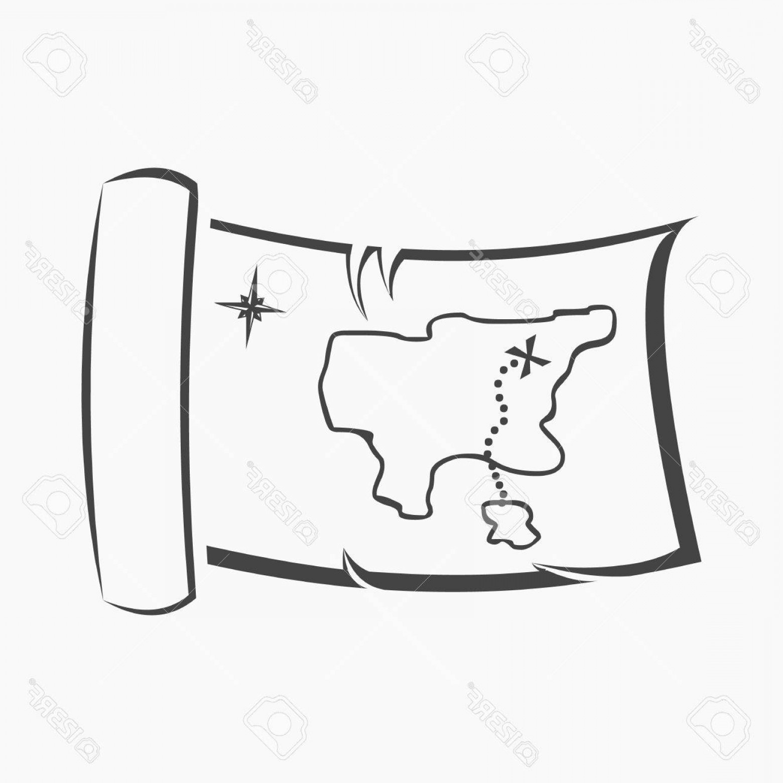 1560x1560 Photostock Vector Treasure Map Icon Cartoon Singe Western Icon
