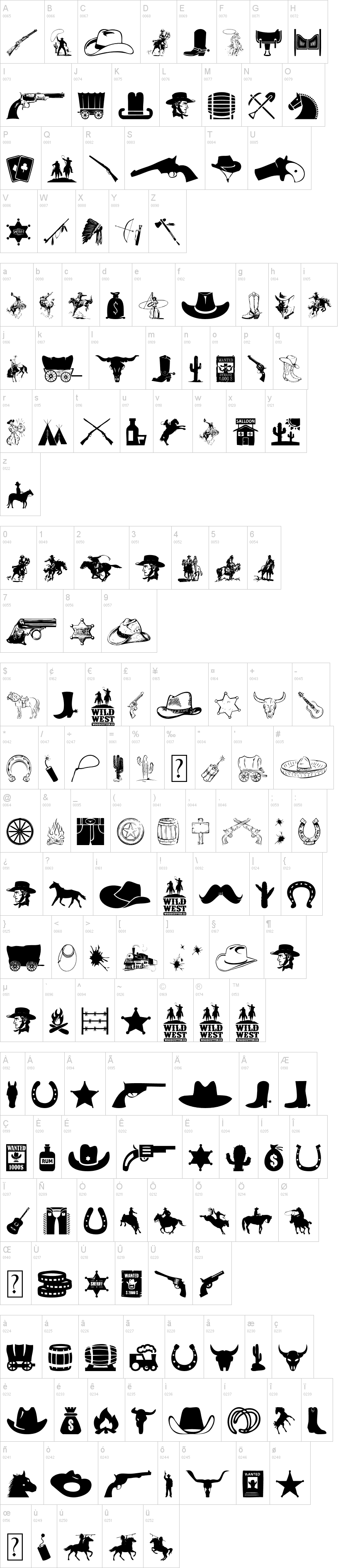 827x3774 Wild West Icons Font