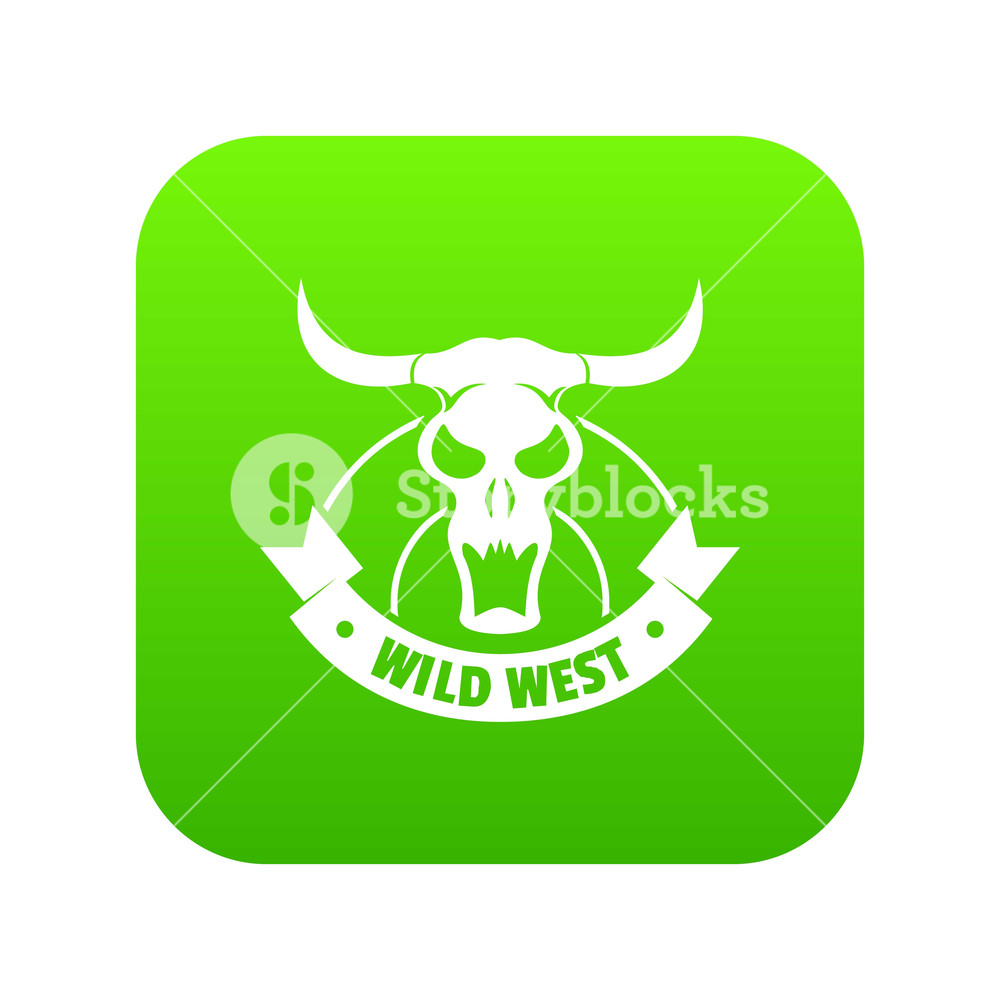 1000x1000 Wild West Icon Green Vector Isolated On White Background Royalty