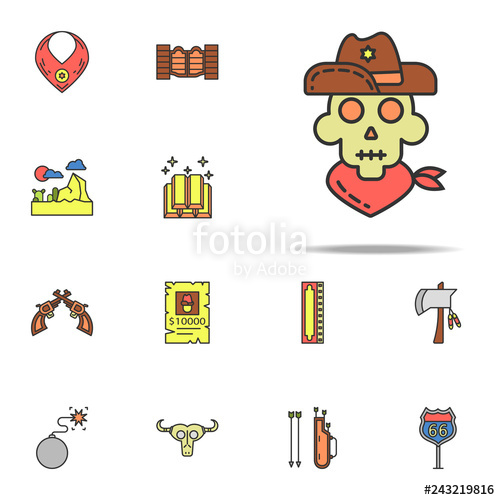 500x500 Dead Cowboy Colored Icon Wild West Icons Universal Set For Web