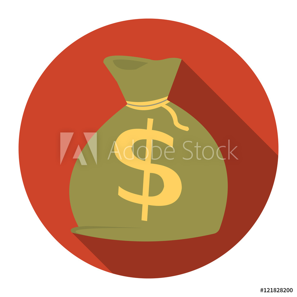 1000x1000 Fotografie, Obraz Money Bag Icon Flat Singe Western Icon