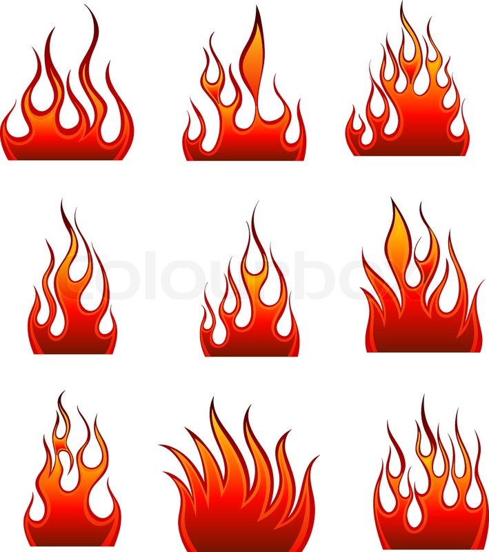 709x800 Set Of Fire Vector Icons For Design Stock Vector Colourbox