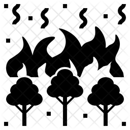 256x256 Wildfire Icon Of Glyph Style