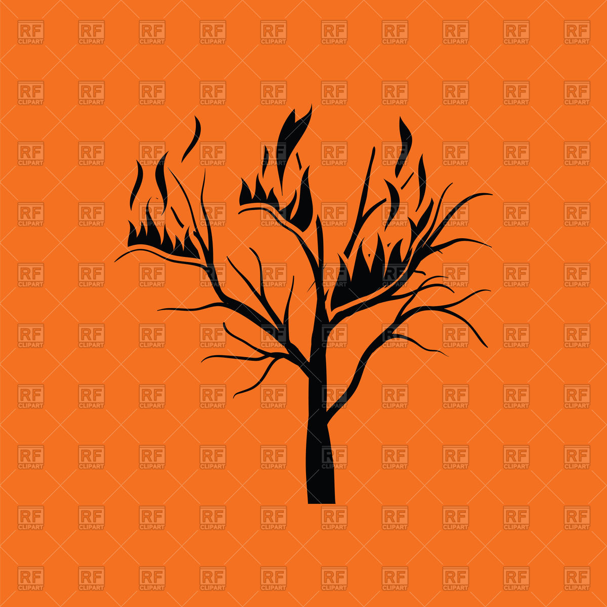 1200x1200 Wildfire Icon On Orange Background Vector Image Of Icons
