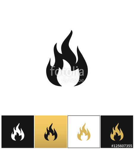 450x500 Fire Sign, Flammable Wildfire Or Hot Vector Icon Stock Image