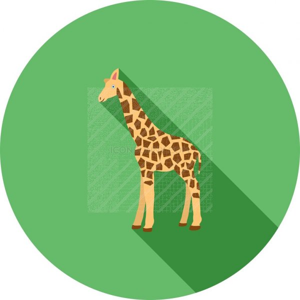 600x600 Giraffe Flat Shadowed Icon