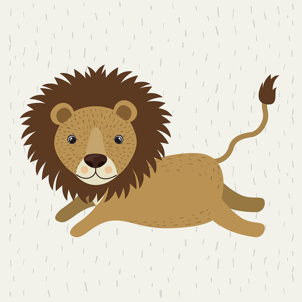 600x600 Lion Cute Wildlife Icon Art Print