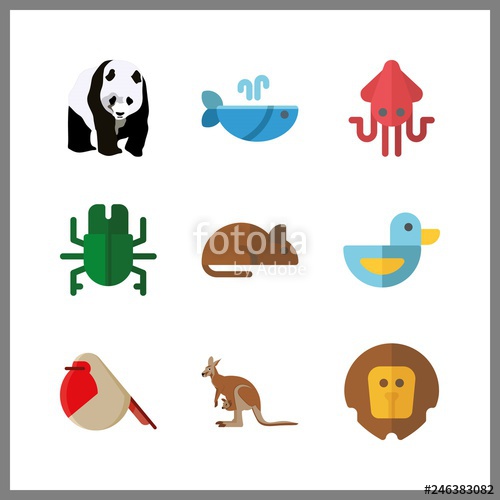 500x500 Wildlife Icon Vector Illustration Wildlife Set Whale And Rat