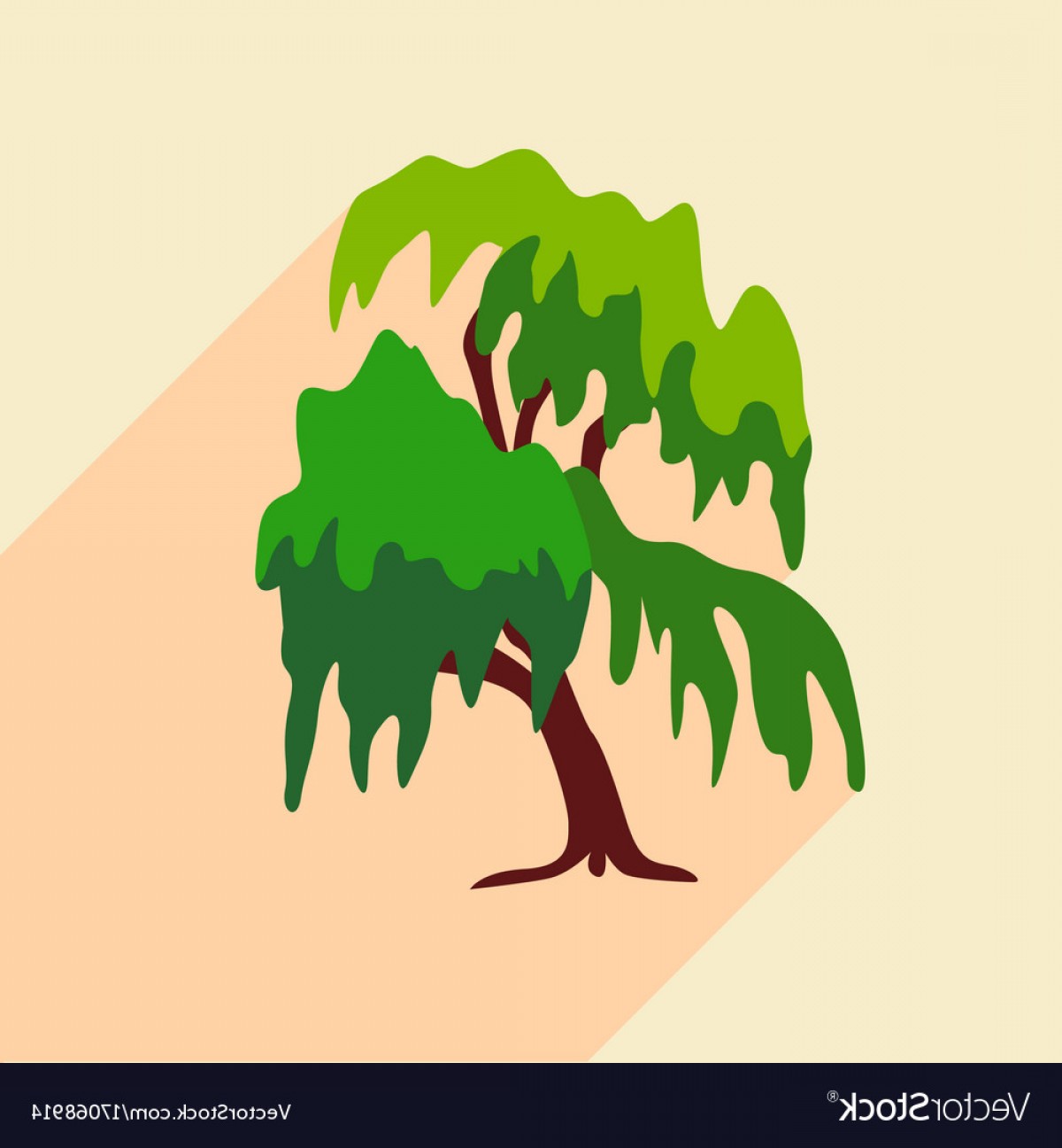 1200x1296 Willow Tree Icon Flat Style Vector Soidergi