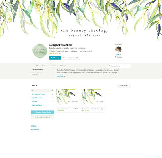 570x557 Etsy Store Banner Set