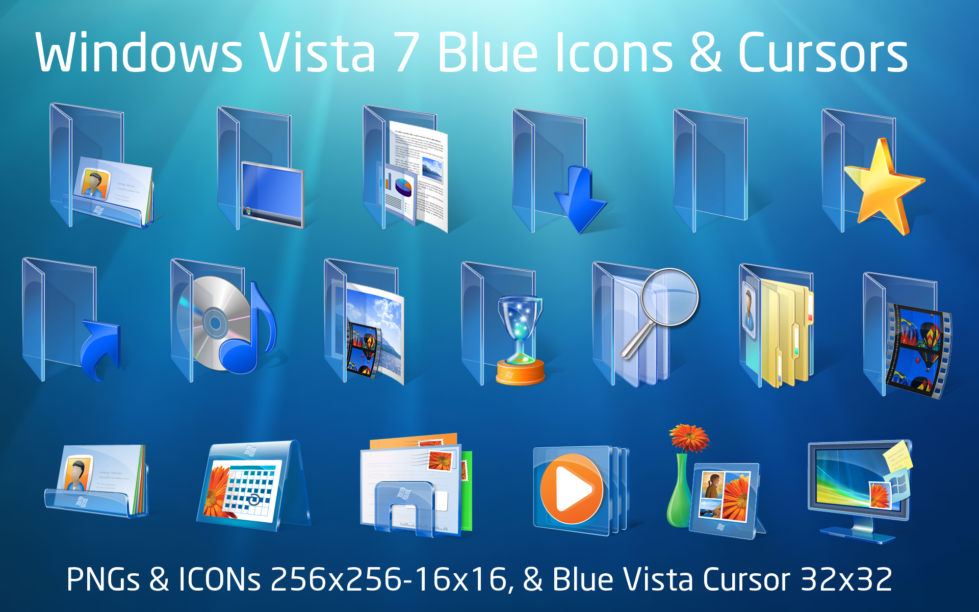 1920x1200 Blue Vista Icons Windows