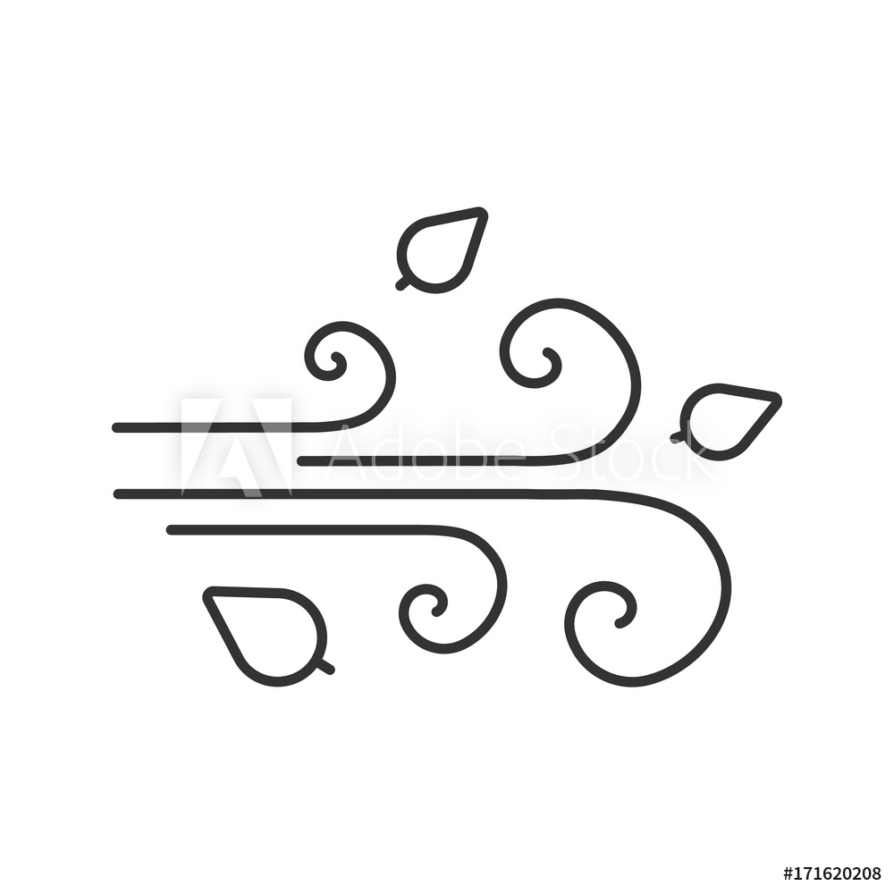 1000x1000 Photo Art Print Wind Blowing Linear Icon Europosters