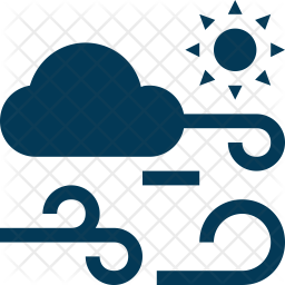 256x256 Wind Blowing Icon Of Glyph Style