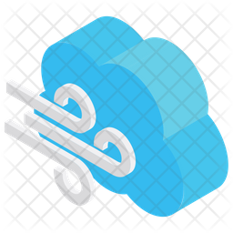 256x256 Wind Blowing Icon Of Isometric Style