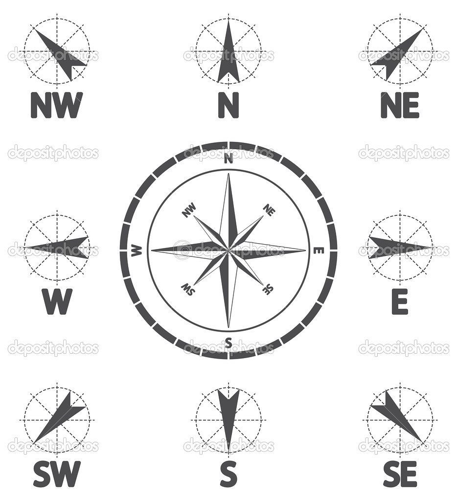 934x1024 Wind Direction Compass Wind Rose Wind Icon Vector Illust