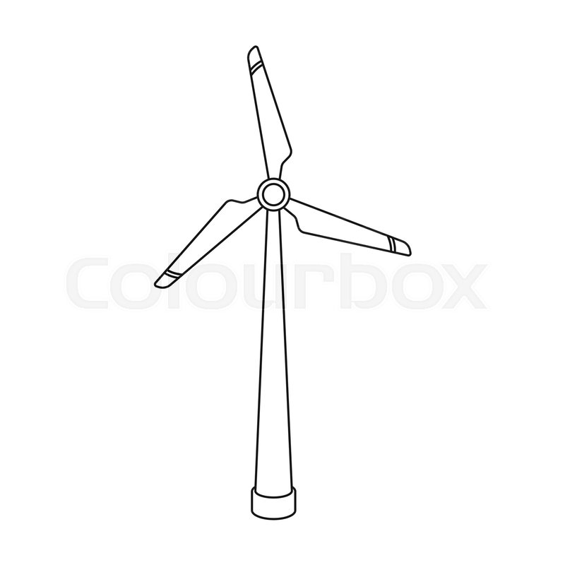 800x800 Wind Energy Turbine Icon In Outline Stock Vector Colourbox