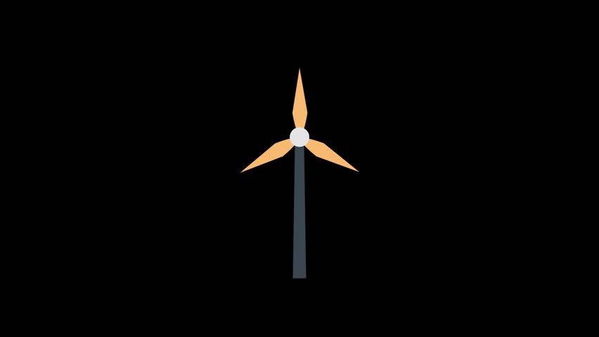852x480 Energy Wind Icon Animation Cartoon Stock Footage Video