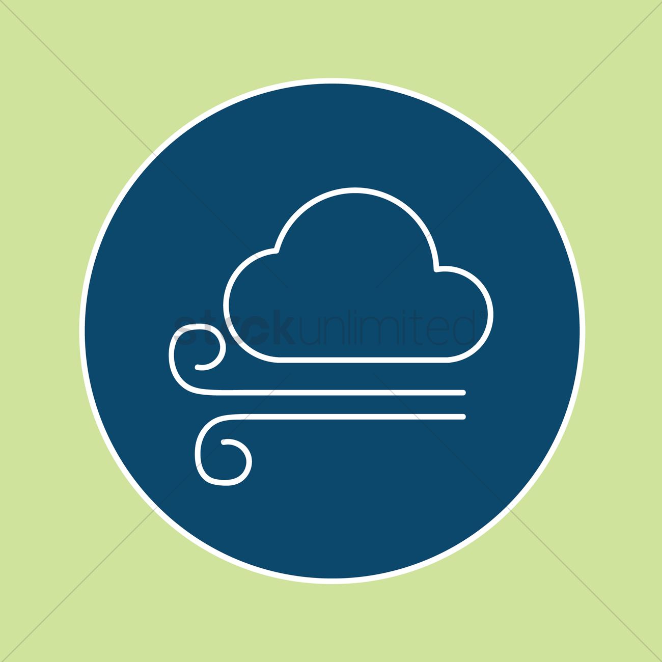 1300x1300 Cloud And Wind Icon Vector Image
