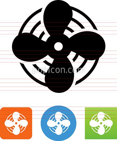 400x485 Fan With Wind Icon