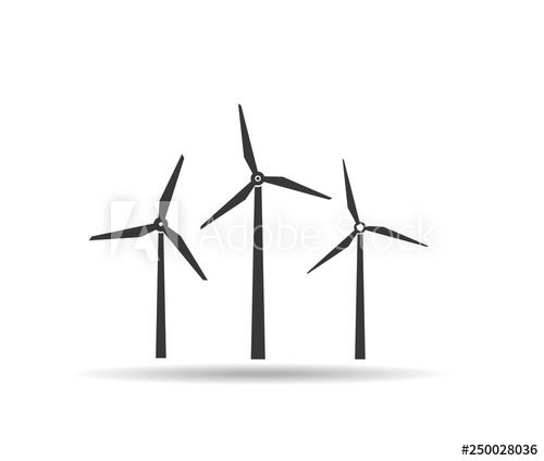 500x424 Wind Turbine Vector Icon Wind Power Icon On The White Background