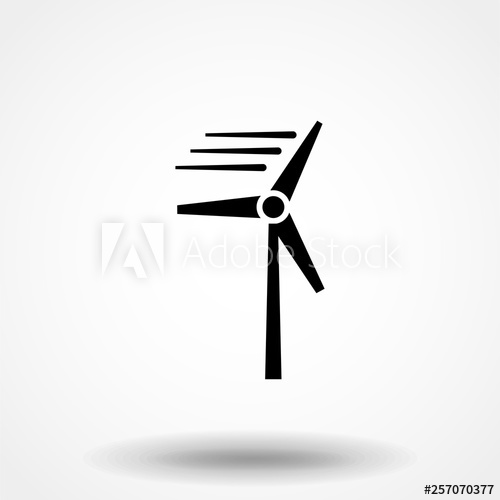 500x500 Wind Power Icon On The White Background