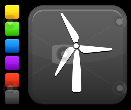 450x377 Green Wind Power Icon On Square Internet Button Stock Vector