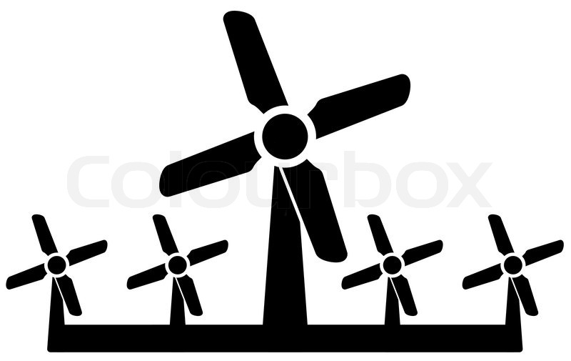 800x505 Isolated Black Wind Mill Icon