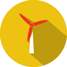 256x256 Wind Turbine Icon Colorful Long Shadow Iconset Graphicloads