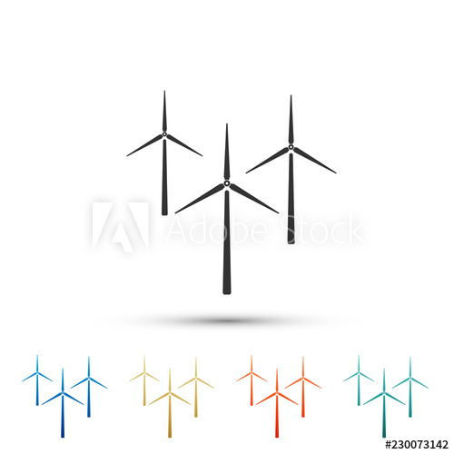 500x500 Wind Turbine Icon Isolated On White Background Wind Generator