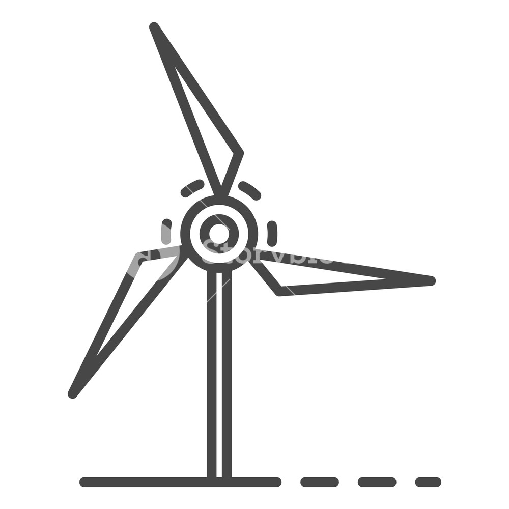 1000x1000 Wind Turbine Icon Outline Wind Turbine Vector Icon For Web Design