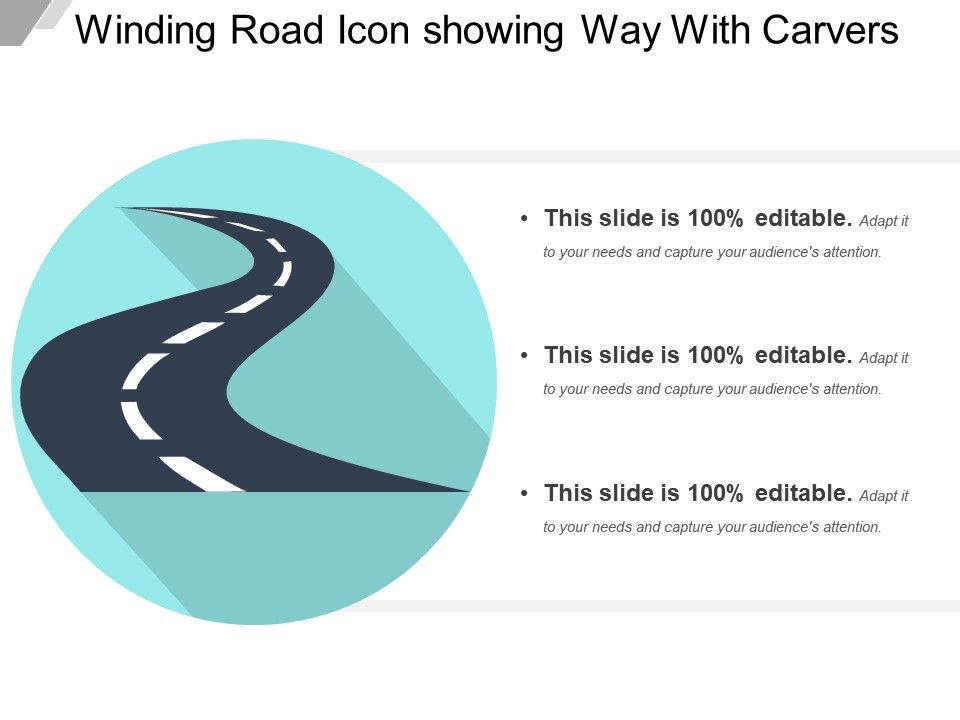 Winding Road Icon Showing Way With Curves Template Presentation 960x720 Winding Road Icon Showing Way With Curves Template Presentation