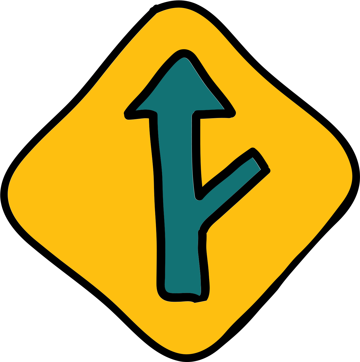 Right Y Intersection Road Sign Icon 1447x1454 Right Y Intersection Road Sign Icon