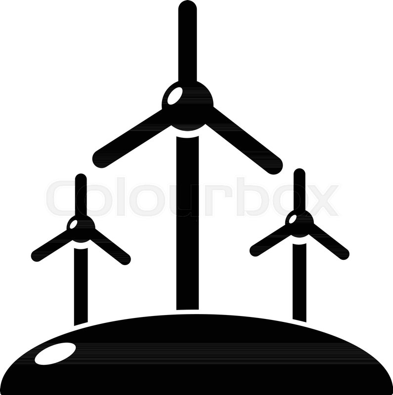 795x800 Energy Windmill Icon Simple Stock Vector Colourbox